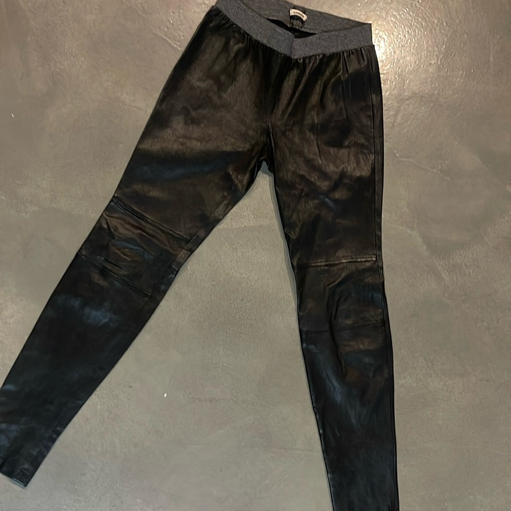 L’Agence Lambs Leather Leggings (Large)